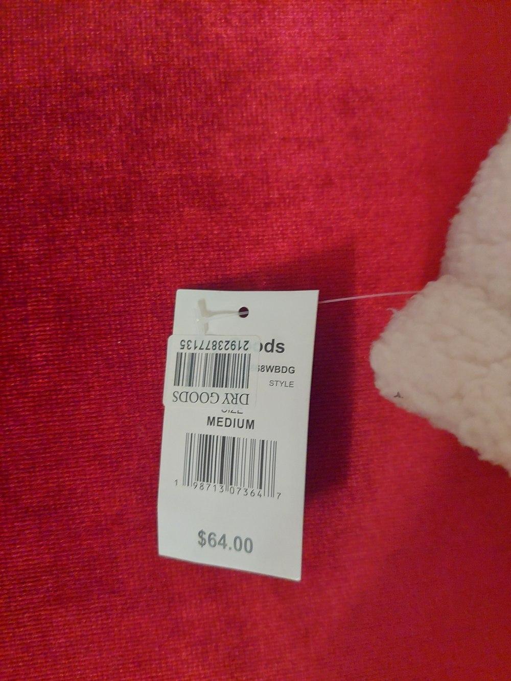 Cream Sherpa Half-Zip Jacket with Pink Rose Embroidery - Picture 3 of 4